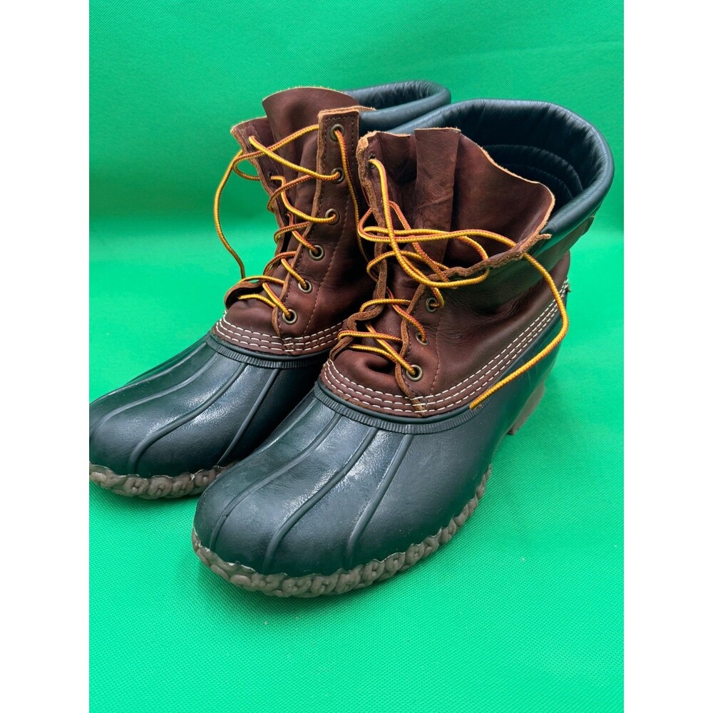 L.L.Bean Bean Boot 8" Padded Collar Tumbled Leather Tan/Brown 12 D (M)
